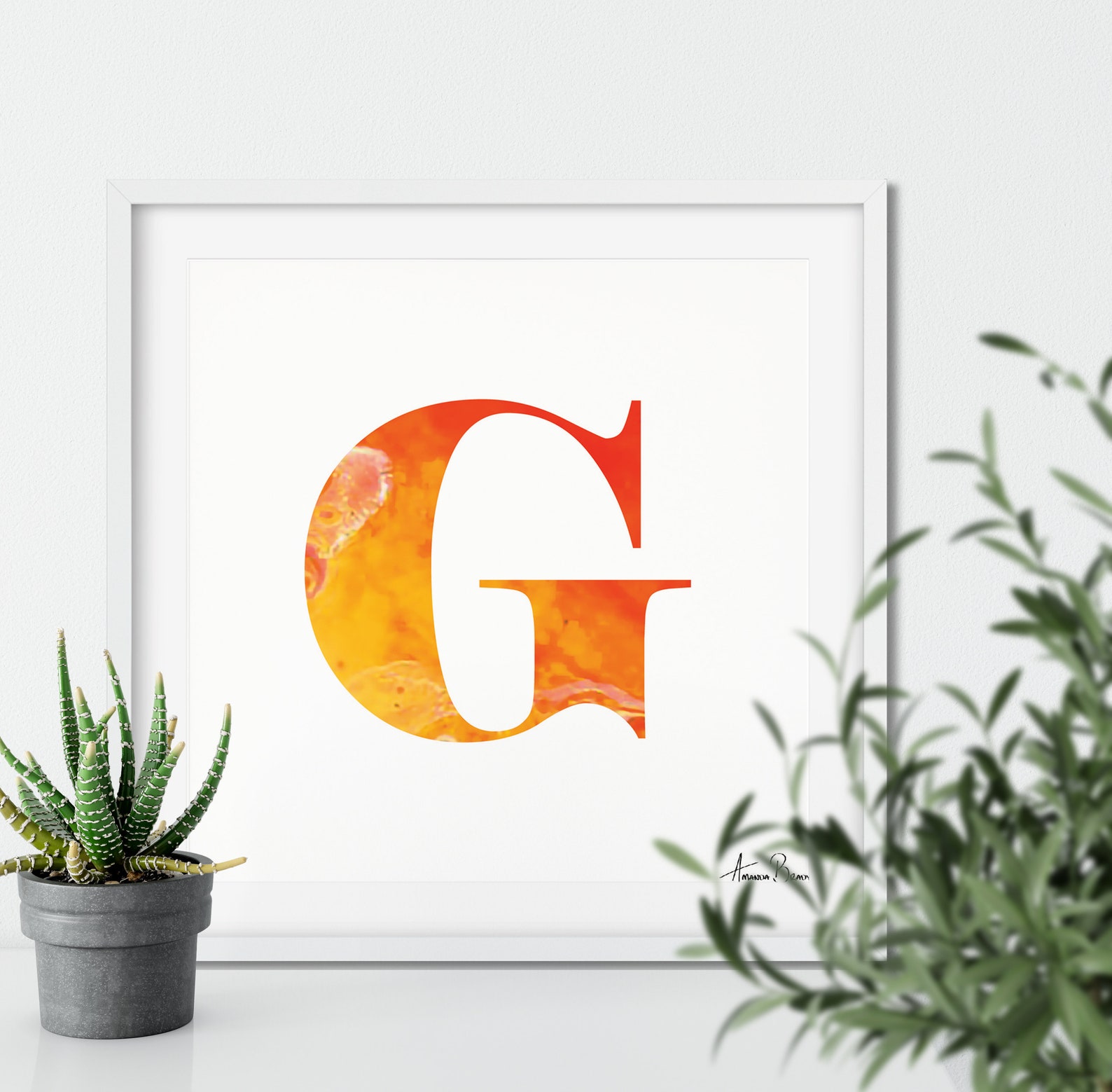 Alphabet Art, Typography Wall Art, Letter G Sign, Inspirational Art