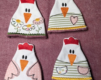 Eierwärmer verrücktes Huhn Ostern Osterei Osterhuhn grün gestreift