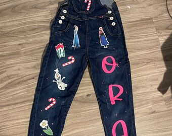 Custom Decorated character Birthday overalls