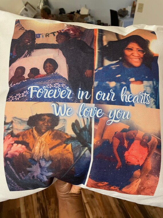 16x16 Custom Double Sided Photo Pillow Photo Pillow Memorial Photo Pillow Etsy