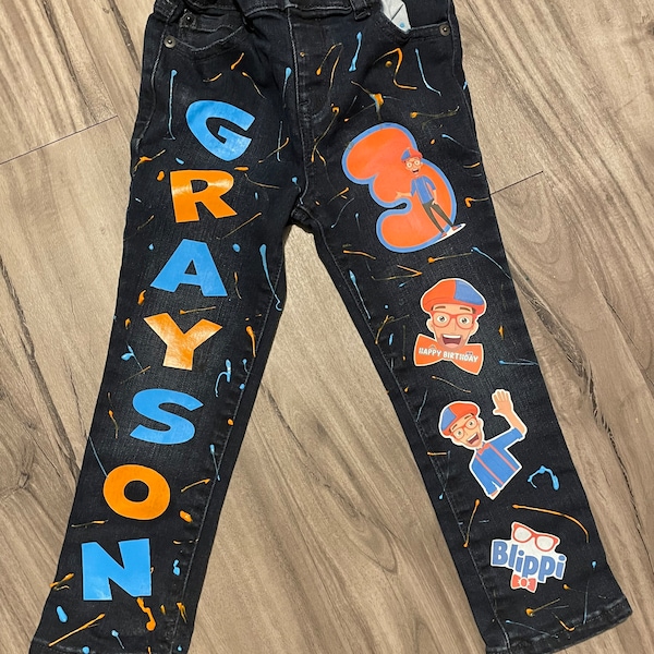 Pantalon de personnage d'anniversaire décoré sur mesure