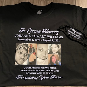 Personalized memorial shirt and mask