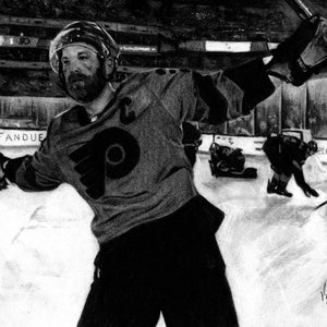 Claude Giroux Handmade Charcoal Illustration Print, Philadelphia Flyers Fan Art, Hockey Fan Art