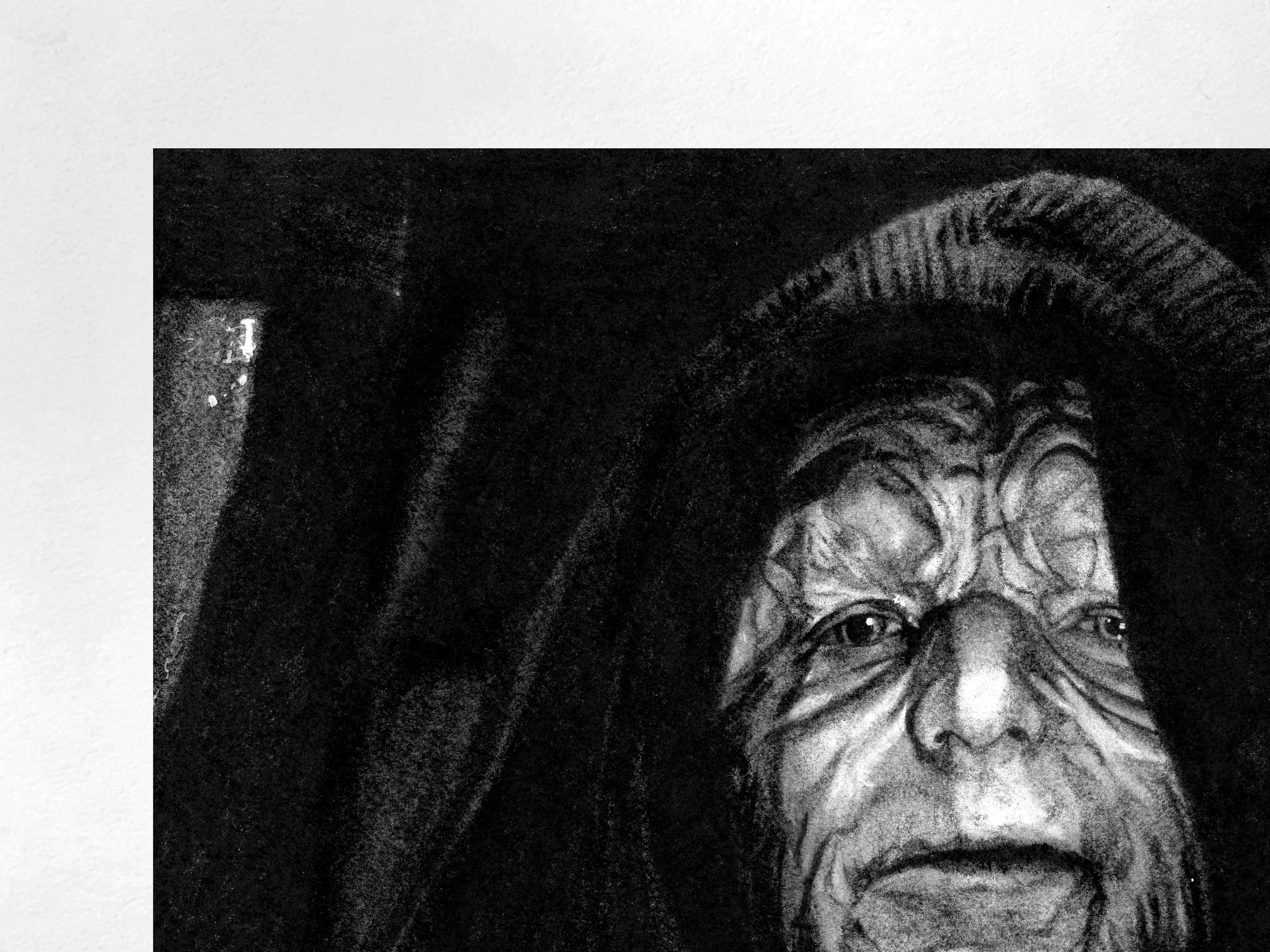 ダース・シディアスの手作り木炭イラストプリント、皇帝シーヴ