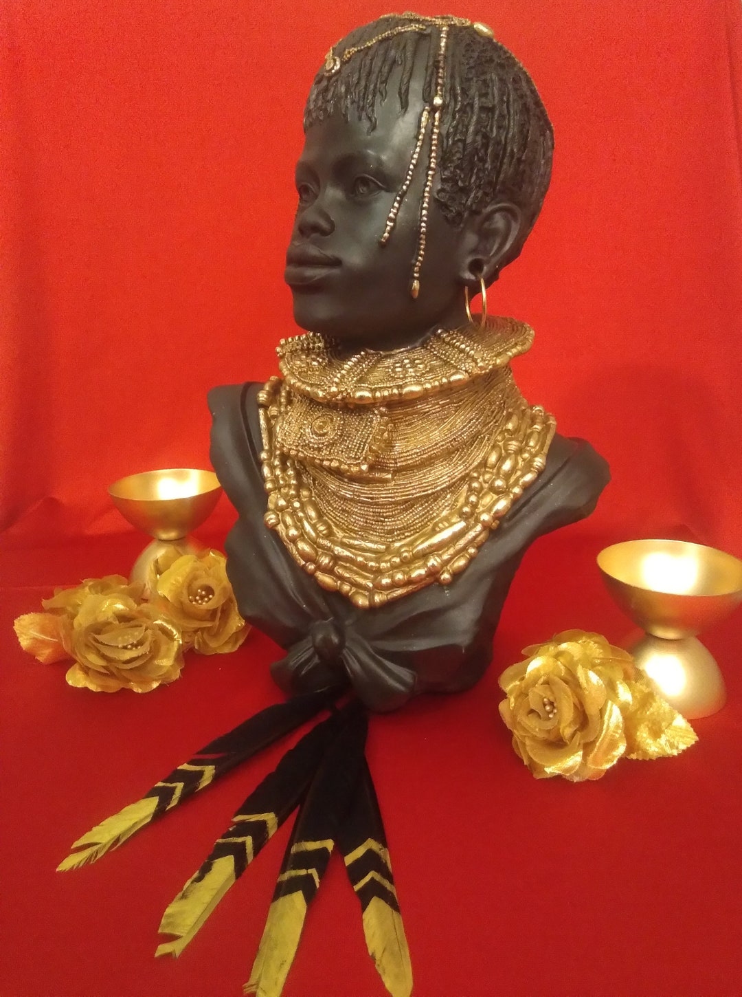 African Wealth and Power Statue Blue Moon Ritual Etsy