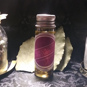 Könnte beinhalten: Drei Glasbehälter mit Korkverschlüssen, jeder mit verschiedenen Gegenständen gefüllt. Der linke Behälter enthält kleine, dunkelbraune Muscheln. Der mittlere Behälter enthält eine klare Flüssigkeit mit einem Etikett, auf dem "Black Willow Ointment" steht. Der rechte Behälter enthält weiße Muscheln.