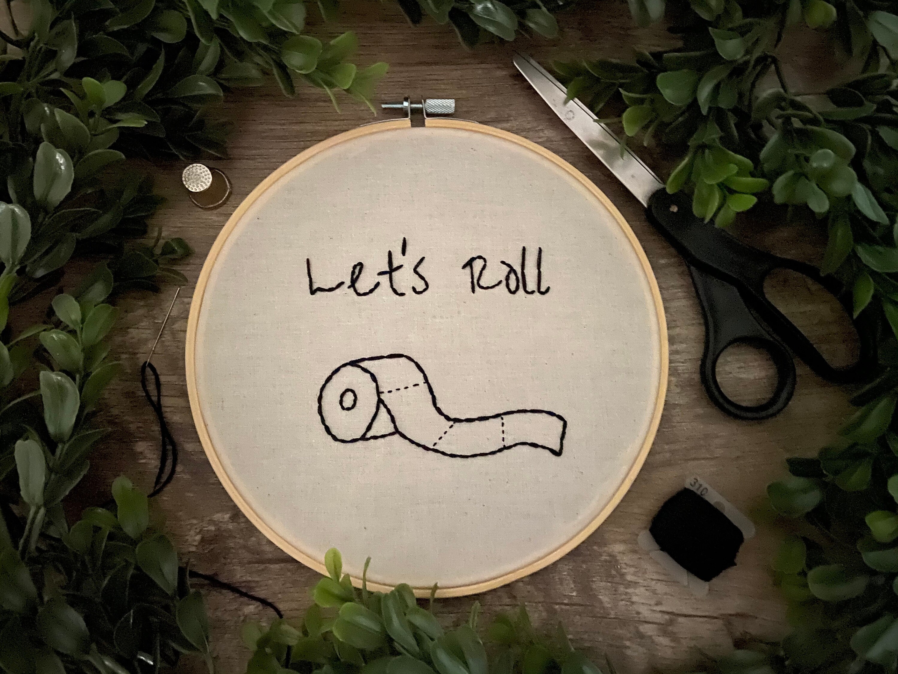 Bathroom Embroidery PDF Downloadable Pattern Let's Roll Etsy España