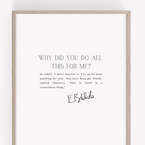 Charlotte's Web Quote, You have been my friend, Children's Book Print, Literary Poster, Literary Print, Inspirational Wall Art, Wilbur