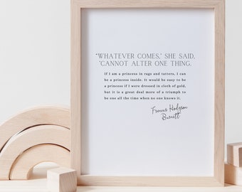 A Little Princess Art - Frances Hodgson Burnett Quote Print