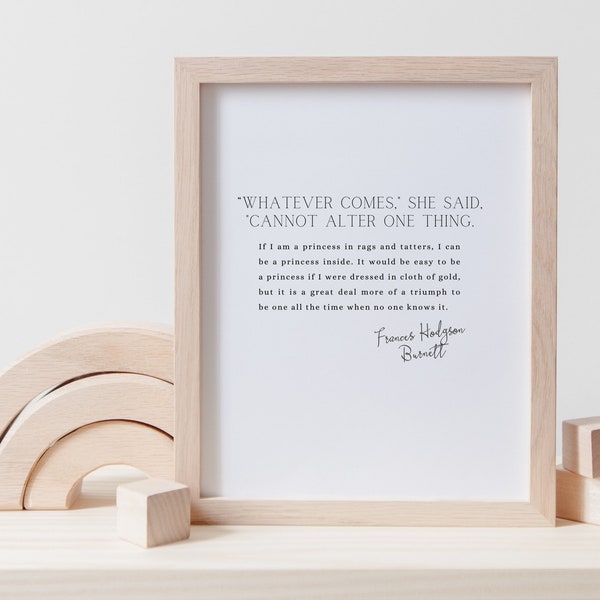 A Little Princess Art - Frances Hodgson Burnett Quote Print