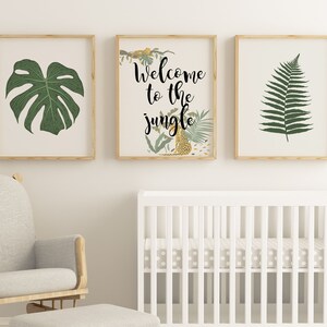 Welcome to the Jungle Nursery Decor Print, Nursery Animals Print, Nursery Wall Art, Safari Animals Printable, Large Print, Poster Print