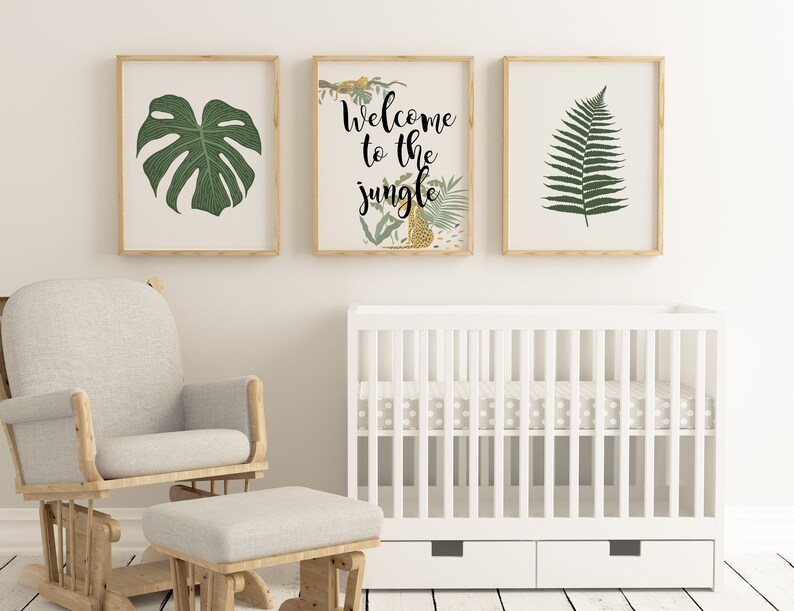 Poster Print Nursery Wall Art Welcome to the Jungle Nursery Decor Print Safari Animals Printable Nursery Animals Print Large Print
