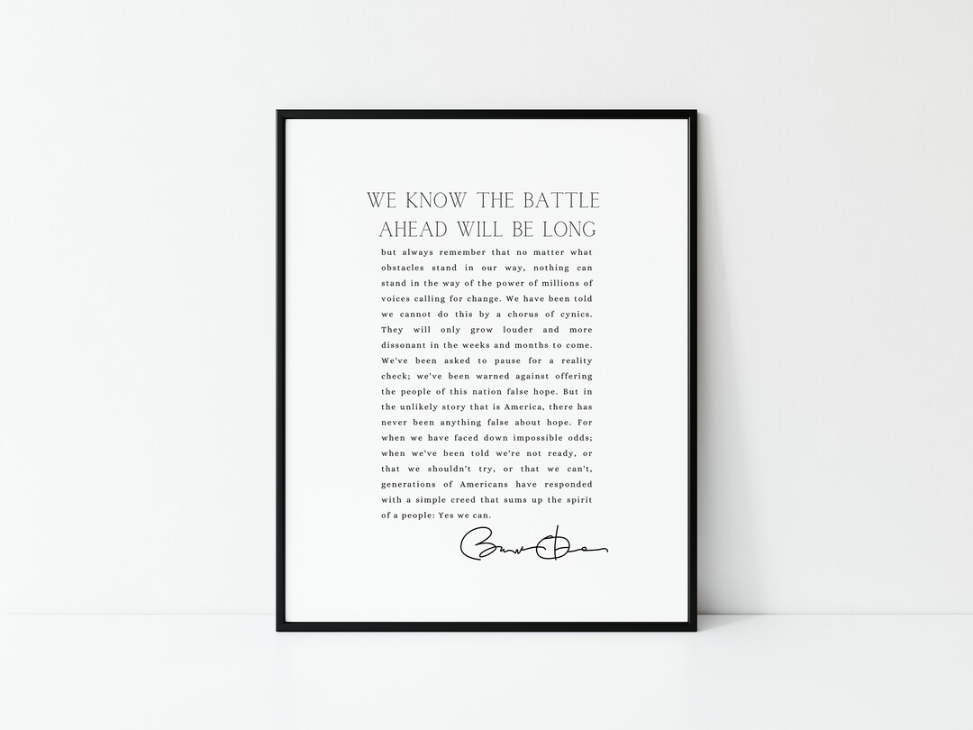 Yes We Can Speech Barack Obama President Obama Speech - Etsy