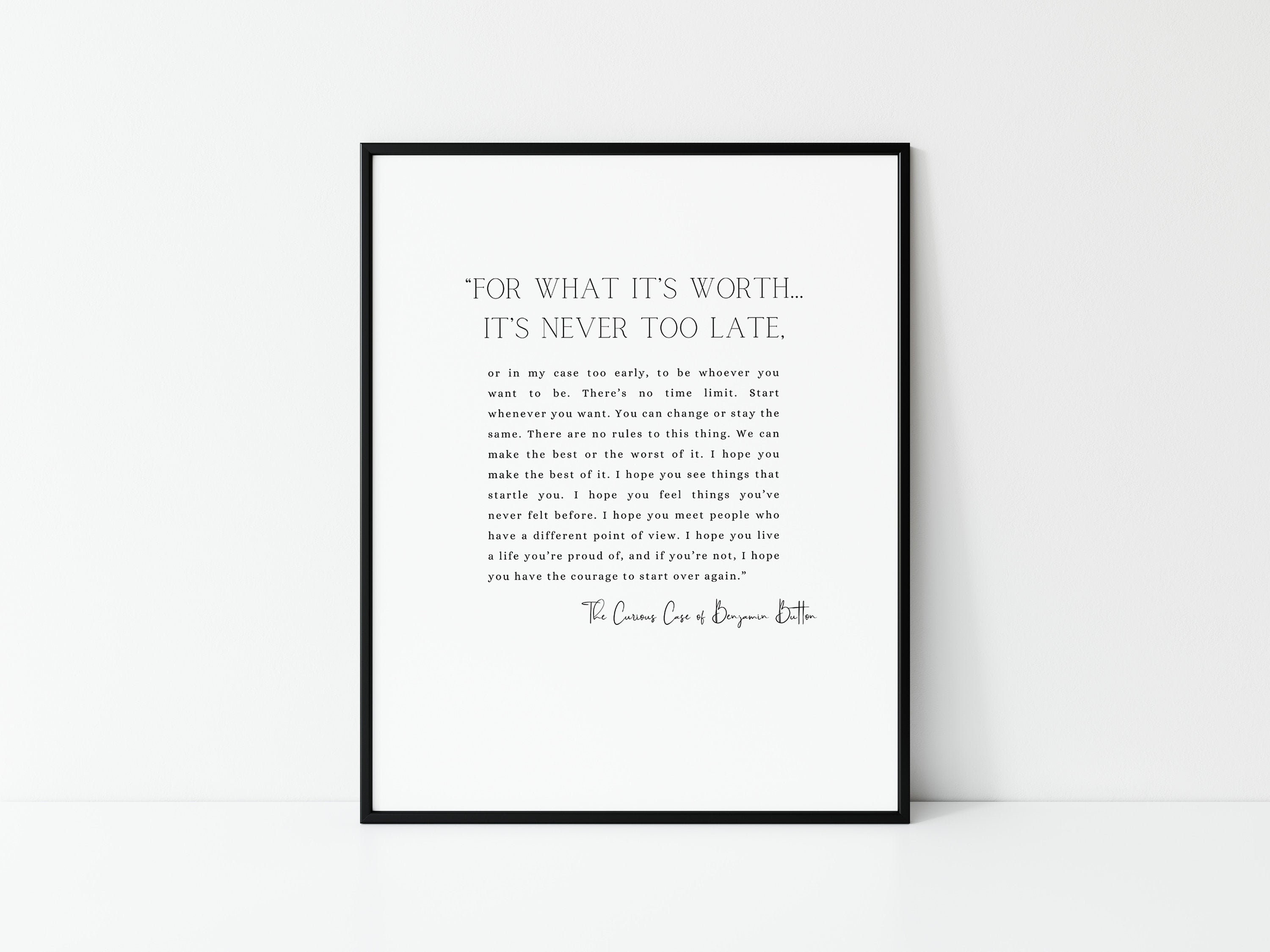 Benjamin Button Quotes - Etsy, image size:3000x2250