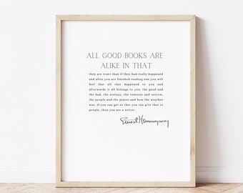 Ernest Hemingway Art Print - Quote for Writers