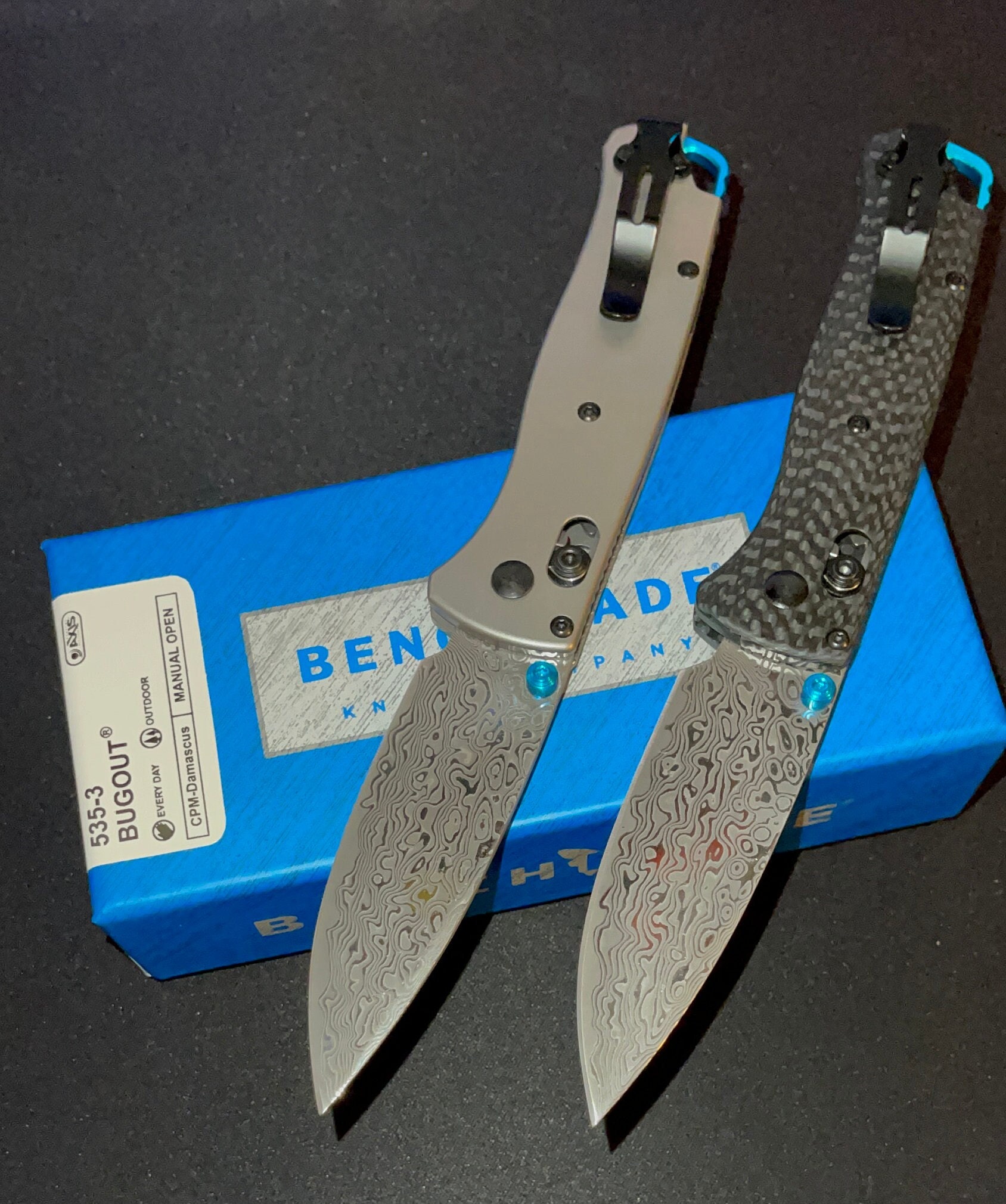 Benchmade 535 Bugout Damascus Blade Etsy