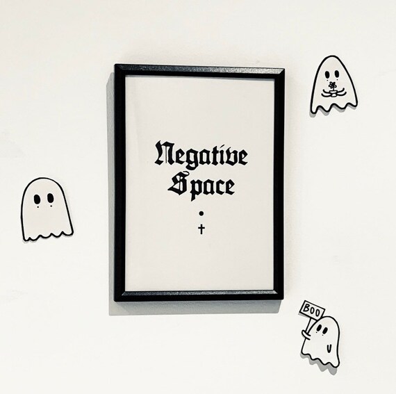 Mono Goth Print Negativraum 13x18cm Enthalt Rahmen Etsy