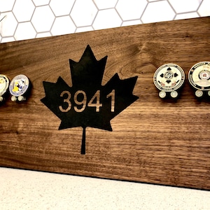 Challenge Coin Display | Challenge Coin Display Rack Holder | Challenge Coin Holder | Thin Blue Line | Epoxy