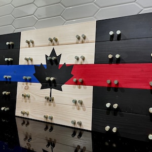 Challenge Coin Display | Challenge Coin Display Rack Holder | Challenge Coin Holder | Thin Blue/Red Line