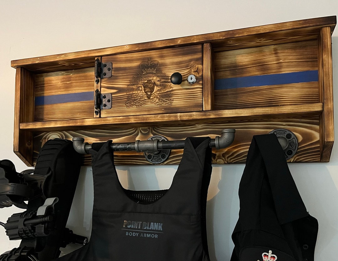 Blue Line Gear Rack Thin Blue Line Duty Gear Rack | Personalized Police Gift - Etsy
