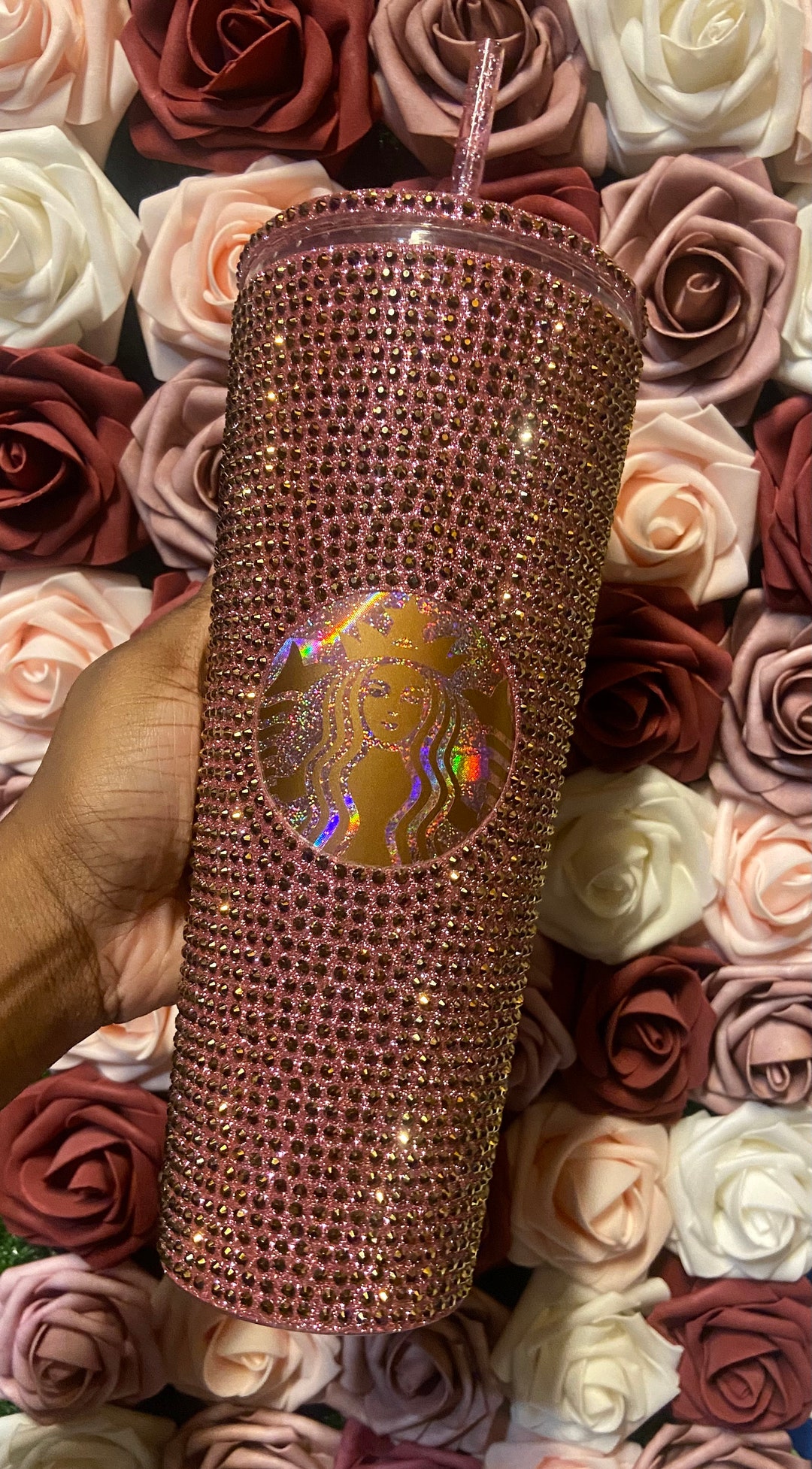 Starbucks Crystal Gold Tumbler Cup, Custom Starbucks Cup, Venti Tumbler,  Bling, Starbucks Rhinestone Cup, Coffee, Bedazzled, Presents 