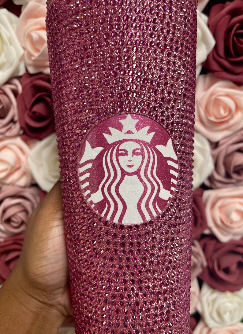 Rose Gold Vinyl With Rose Pink Full Glitter Rhinestone Bling Etsy