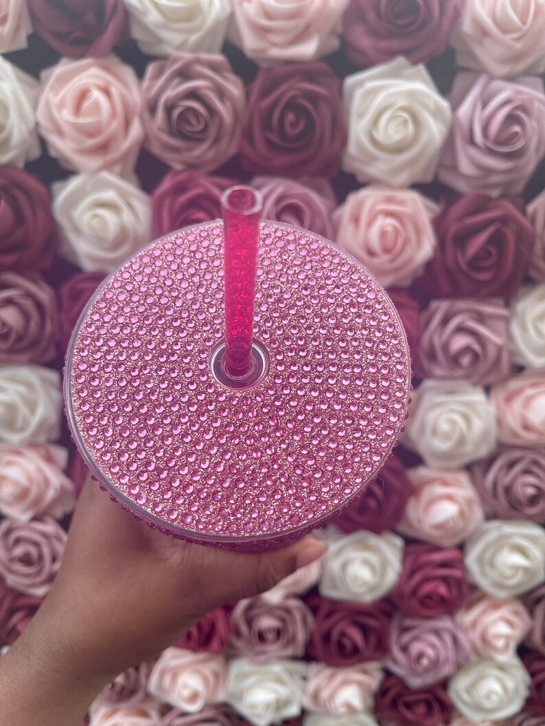 Rose Gold Vinyl With Rose Pink Full Glitter Rhinestone Bling Etsy