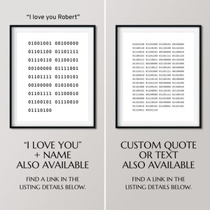 Binary Code Poster Customized With Name, Computer Geek Gifts ...