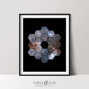 James Webb Weltraumteleskop Druck, Weltraum Dekor, Wissenschaft Nerd Geschenk, druckbares Kunstwerk
