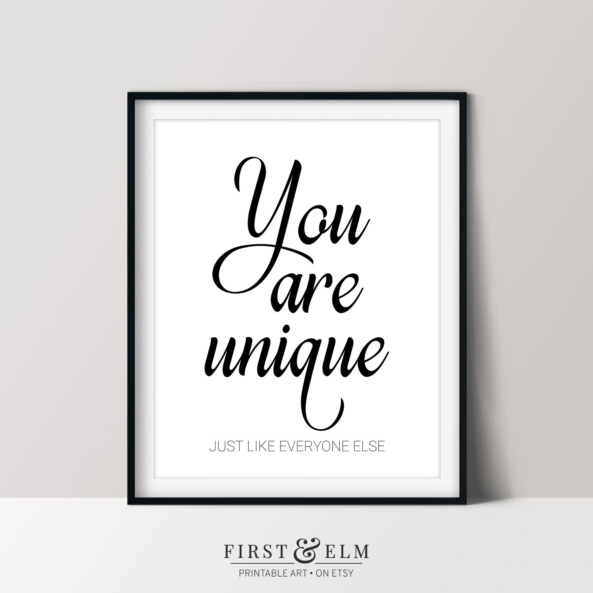 You Are Unique, Sarcastic Wall Art, Funny Joke Gift Idea, Printable Home Decor