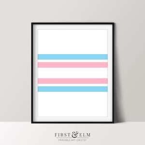 Trans Pride Flag, Modern LGBT Design, Transgender Wall Art, Printable Poster