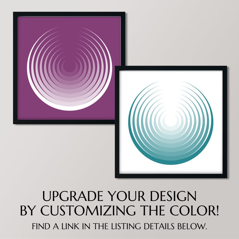 Black and White Abstract Circle Art Minimalist Design Etsy