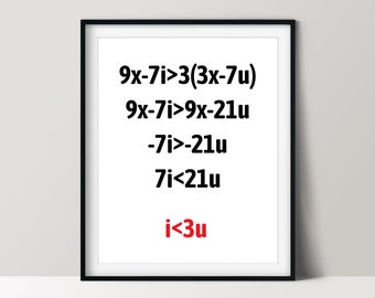 I Love You Math Equation, Unique Nerd Gifts, Nerd Themed Nursery, Printable Wall Art