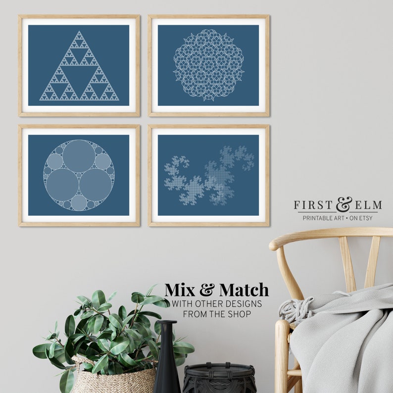 Sierpinski Triangle Fractal Art Print Geometric Poster | Etsy