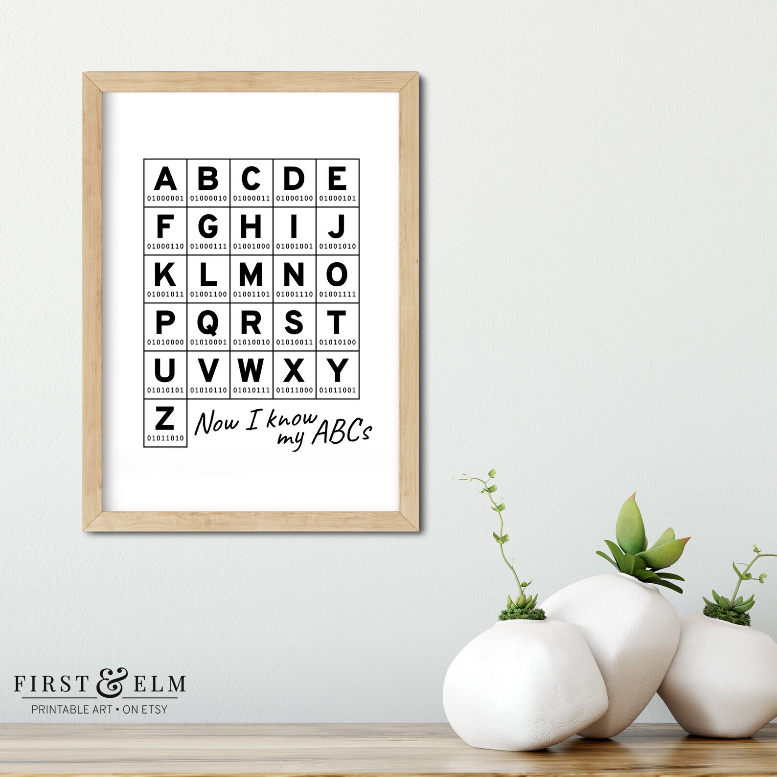 Binary Code Alphabet Unique ABC Poster Computer Lab Décor | Etsy