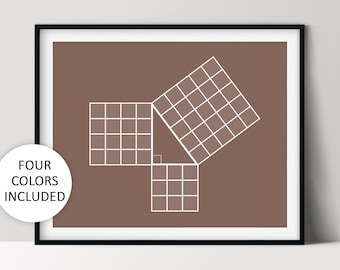 Pythagorean Theorem Print, Minimalist Nerdy Math Art, Geometry Teacher Gift, Printable Wall Art