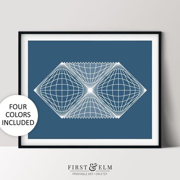 Penrose Diagramm Poster, Spacetime Illustration, nerdige Dekoration, Sofort Download