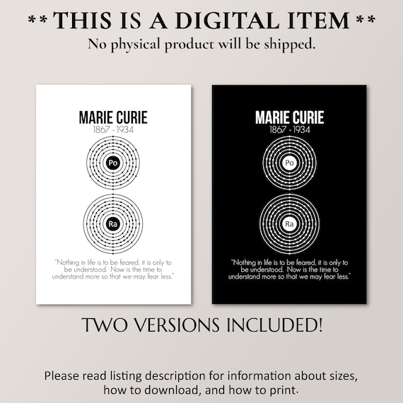 Marie Curie Poster | 30,5 X 45,7 Cm | Motivierendes Klassenzimmer-Poster, Geschenk Für Lehrer & Schüler