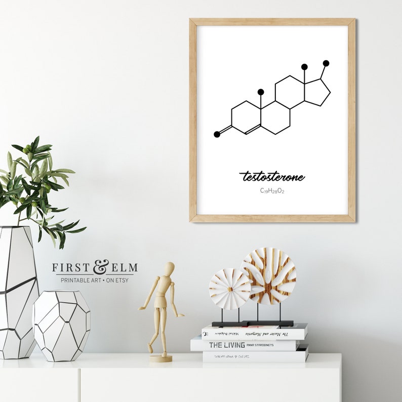 Testosterone Molecule Poster, Molecular Biology Print, Science ...