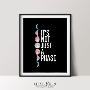 It’s Not Just a Phase, Transgender Pride, Trans Flag Colors, Printable Download