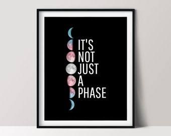 It’s Not Just a Phase, Transgender Pride, Trans Flag Colors, Printable Download