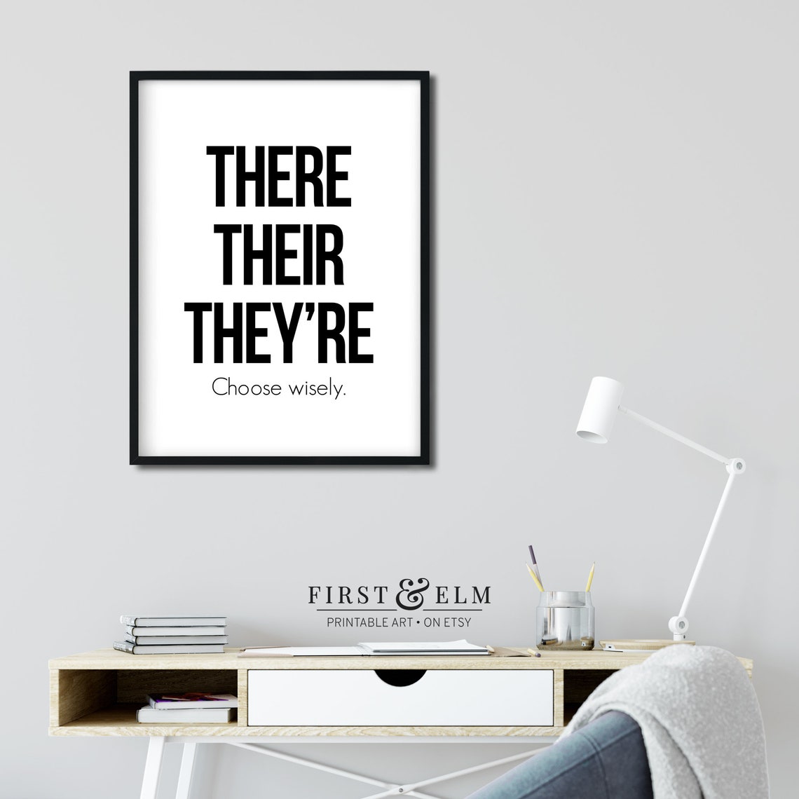 There Their Theyre Funny Classroom Art Grammar Geek Print | Etsy