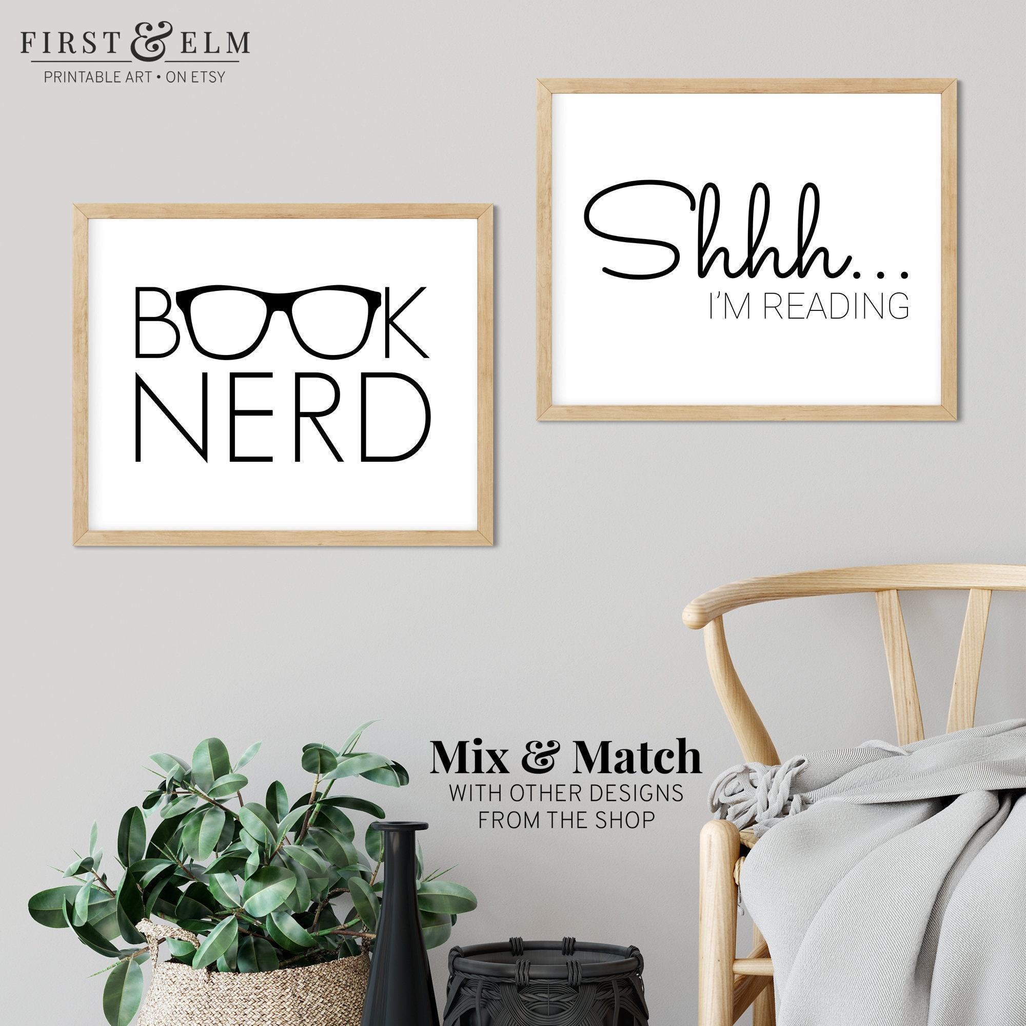 Library Shhh Sign Shhh I'm Reading Bookworm Poster, Gifts for Librarians, Home Library ...