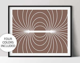 Magnetic Field Print, Modern Science Art, Electromagnetism, Printable Home Decor