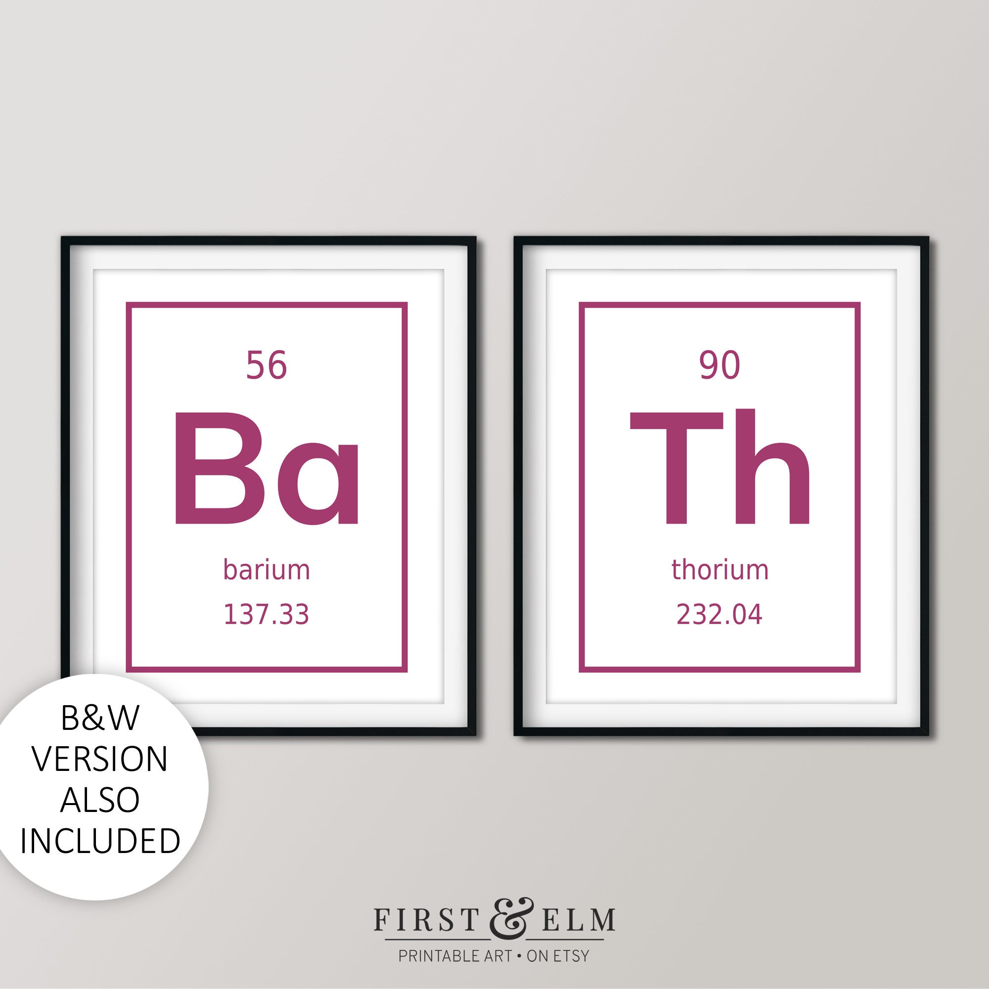 Arte único de la pared del baño conjunto de 2 impresiones | Etsy