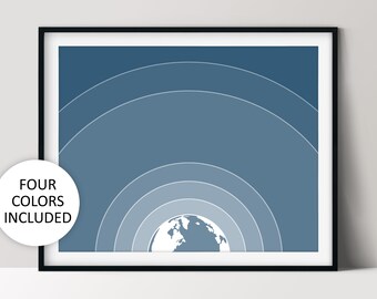 Earth’s Atmosphere, Minimalist Design, Unique Science Art, Instant Download