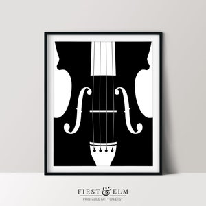 Violin Art Print, Minimalist Wall Art, Violinist Poster, Printable Home Decor