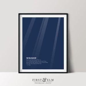 The Pale Blue Dot, Inspirational Carl Sagan Quote Print, Astronomy Gift, Printable Download