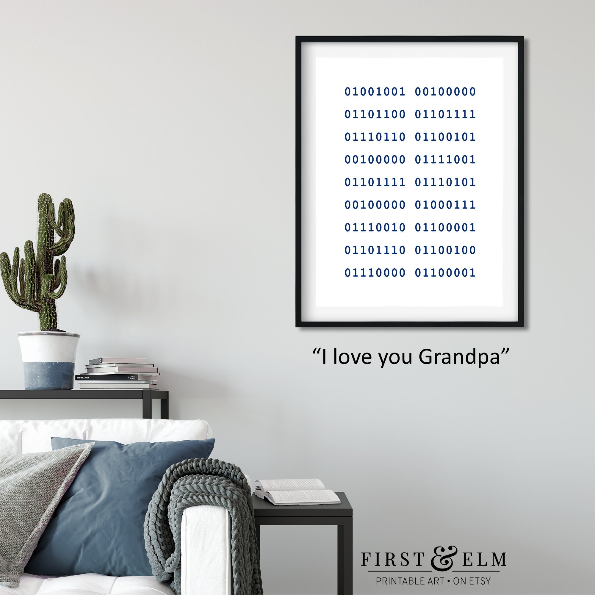 Binary Code I Love You, Personalized Print With Name, Computer Geek ...