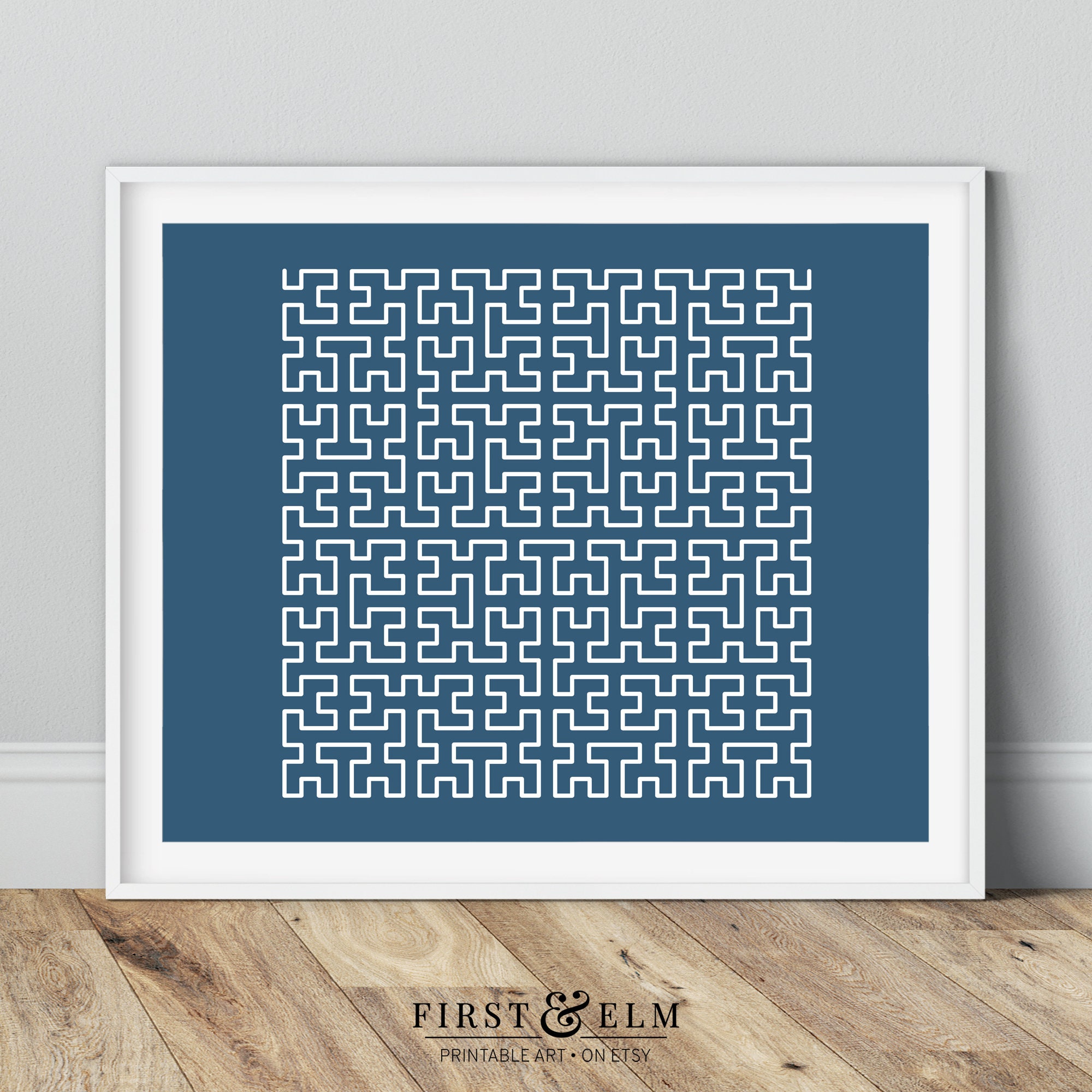 Hilbert Space Filling Curve, Minimalist Math Nerd Art, Classroom Poster ...